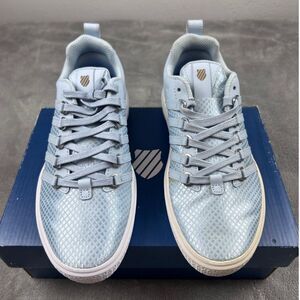 K-Swiss Donovan WVN Low Baby Blue Women Size 7 NWB Yellowing Stain Flaw